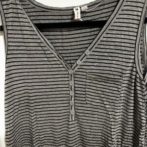 DONATING SOON Black and grey stripped cotton shirt